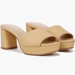 Veronica Beard Dali Platform Slide Sandal Natural 7 NIB